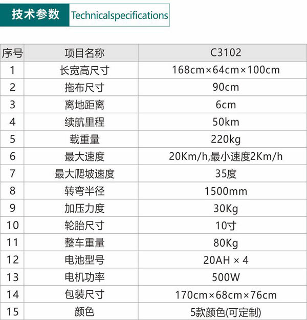 电动察隅尘推车C3102